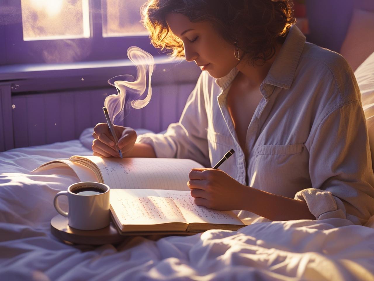 Journaling in bed as a burnout recovery and mindfulness ritual