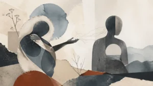 Abstract featured image showing avoidant attachment vs emotional detachment through symbolic figures, emotional distance, and guarded connection